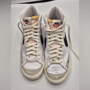 Nike White and Gray High-Top Sneakers